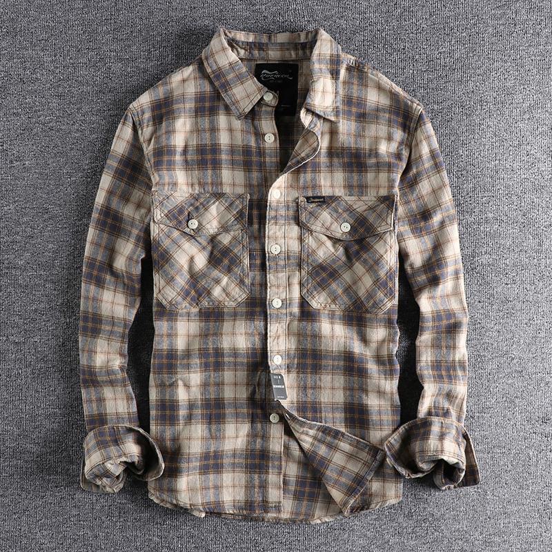 Spring and Autumn New Fashion  - Flannel Shirt Lined ulasan dan harga